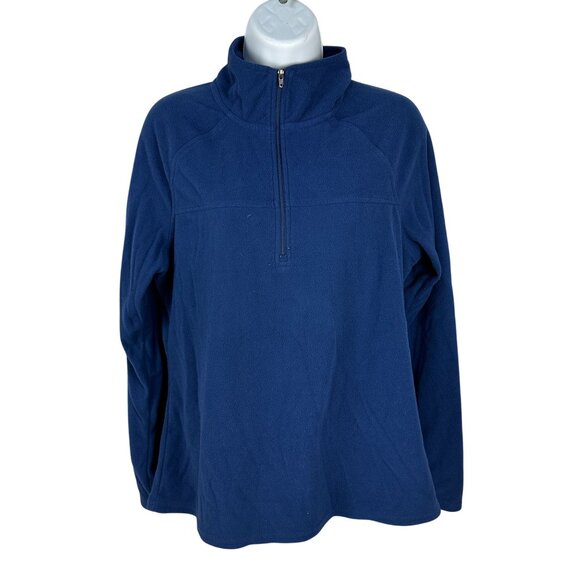Natural Reflections Navy Blue 1/2 Zip Fleece Pullover Womens Size M - Picture 1 of 5